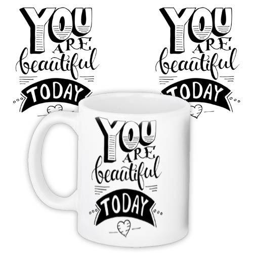 Кружка з принтом Happy You are the beautiful today (KR_18J003)