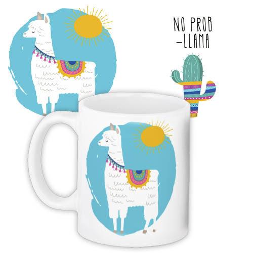 Кружка с принтом Happy Лама No prob-llama (KR_18J047)