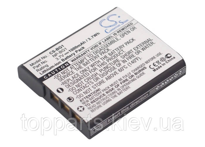 Акумуляторна батарея CameronSino для фото/відео Sony NP-BG1, NP-FG1, 1000mAh, Black