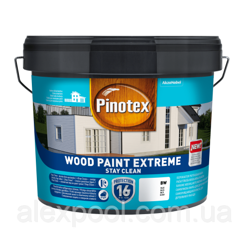 Фарба на водній основі PINOTEX WOOD PAINT EXTREME BW, білий 10 л