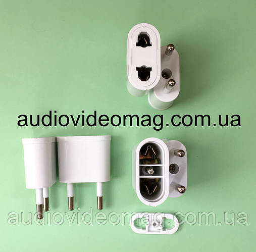 Купить Переходник с американской (плоской) вилки на европейскую розетку ...