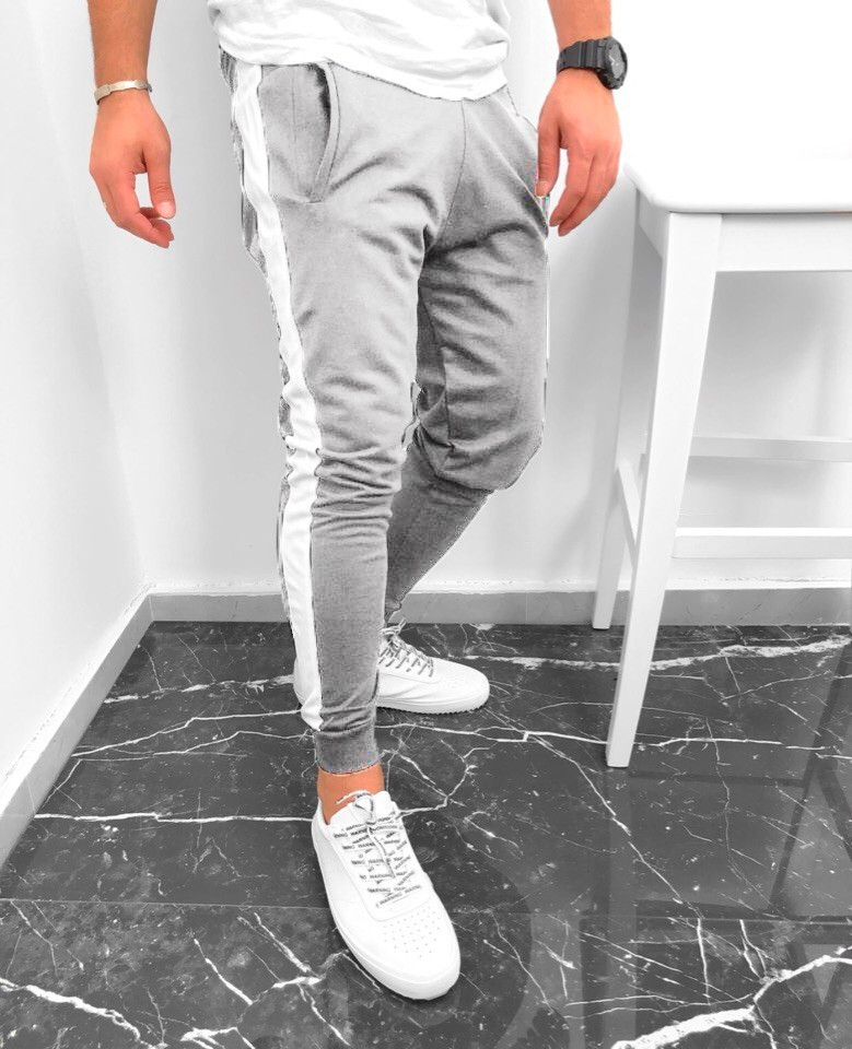 Чоловічі спортивні штани сірого кольору (люкс) S