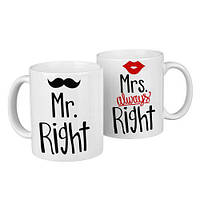 Парні чашки для двох Mr. right, Mrs. always right 330 мл (KR2_18A001)