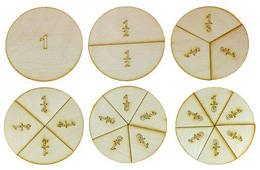 Дробі навчальні від 1 до 6 частин d = 10 см із фанери AS-7106, О-00014