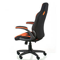 Ігрове крісло Kroz пластик механізм Anyfix тканина чорна з помаранчевими вставками (Special4You-ТМ), фото 3