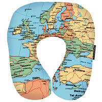Дорожня подушка Карта світу 32х30 см (DOP_16J074)