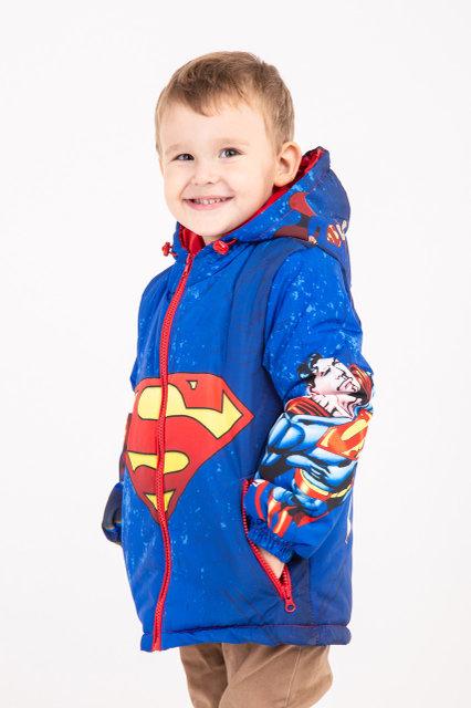 Куртка для хлопчика весна-осінь з принтом "Супермен", 104,110 зростання