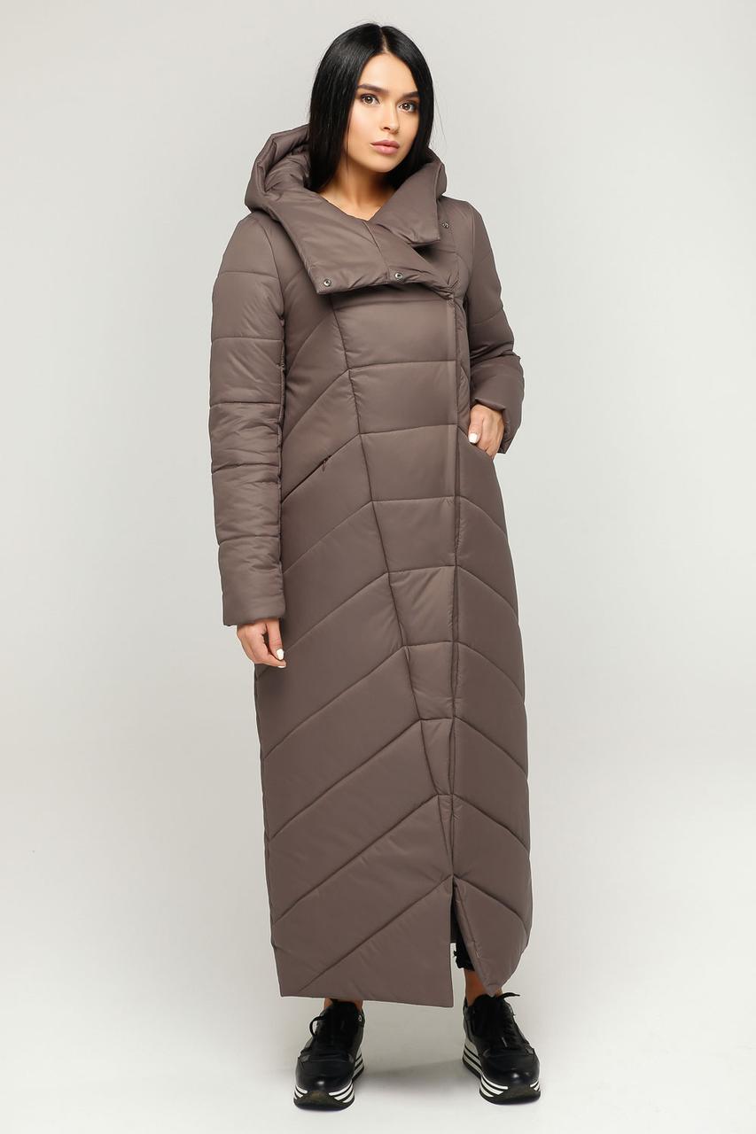 Зимове жіноче тепле пальто максі, пуховик 1133 довгий, теплий, фото 1