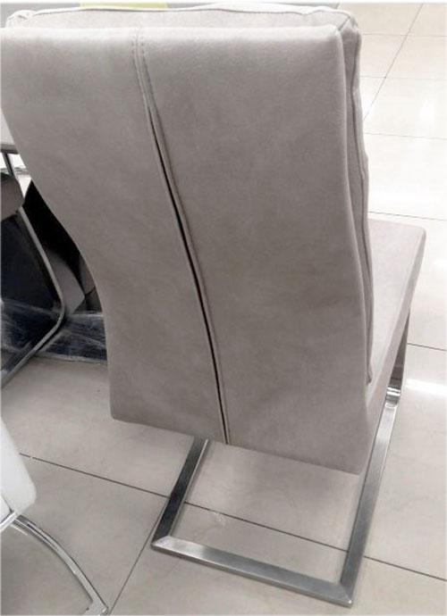 Мягкий стул на каркасе из полированной нержавеющей стали Tarrasa HDF-6306F в серой экокоже Vintage Light - фото 3 - id-p781775916