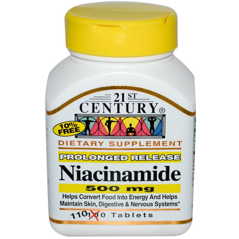 21st Century, Ніацинамід, 500 мг, 110 таблеток