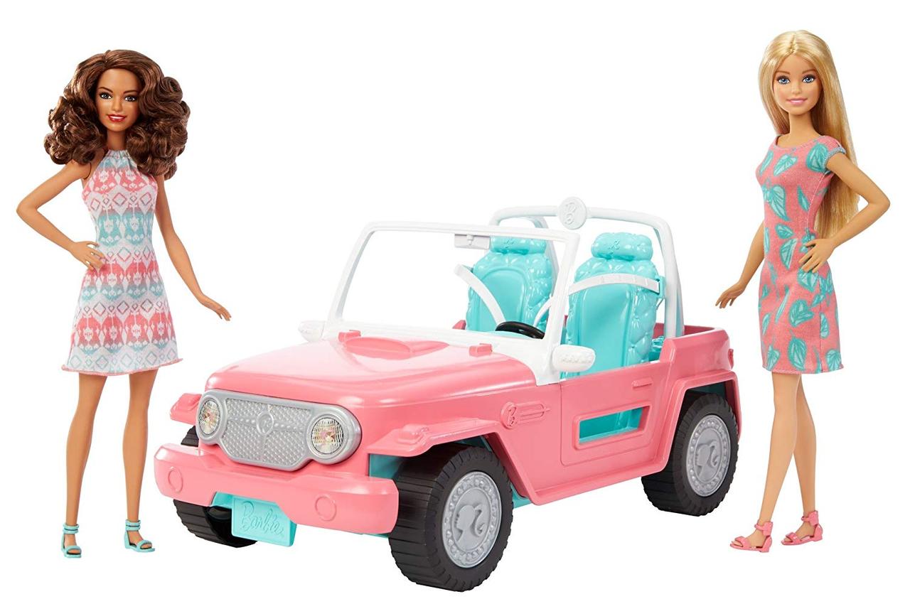 Ігровий набір Рожевий Джип Барбі + 2 ляльки Барбі модниці / Barbie Pink Jeep with Two Dolls