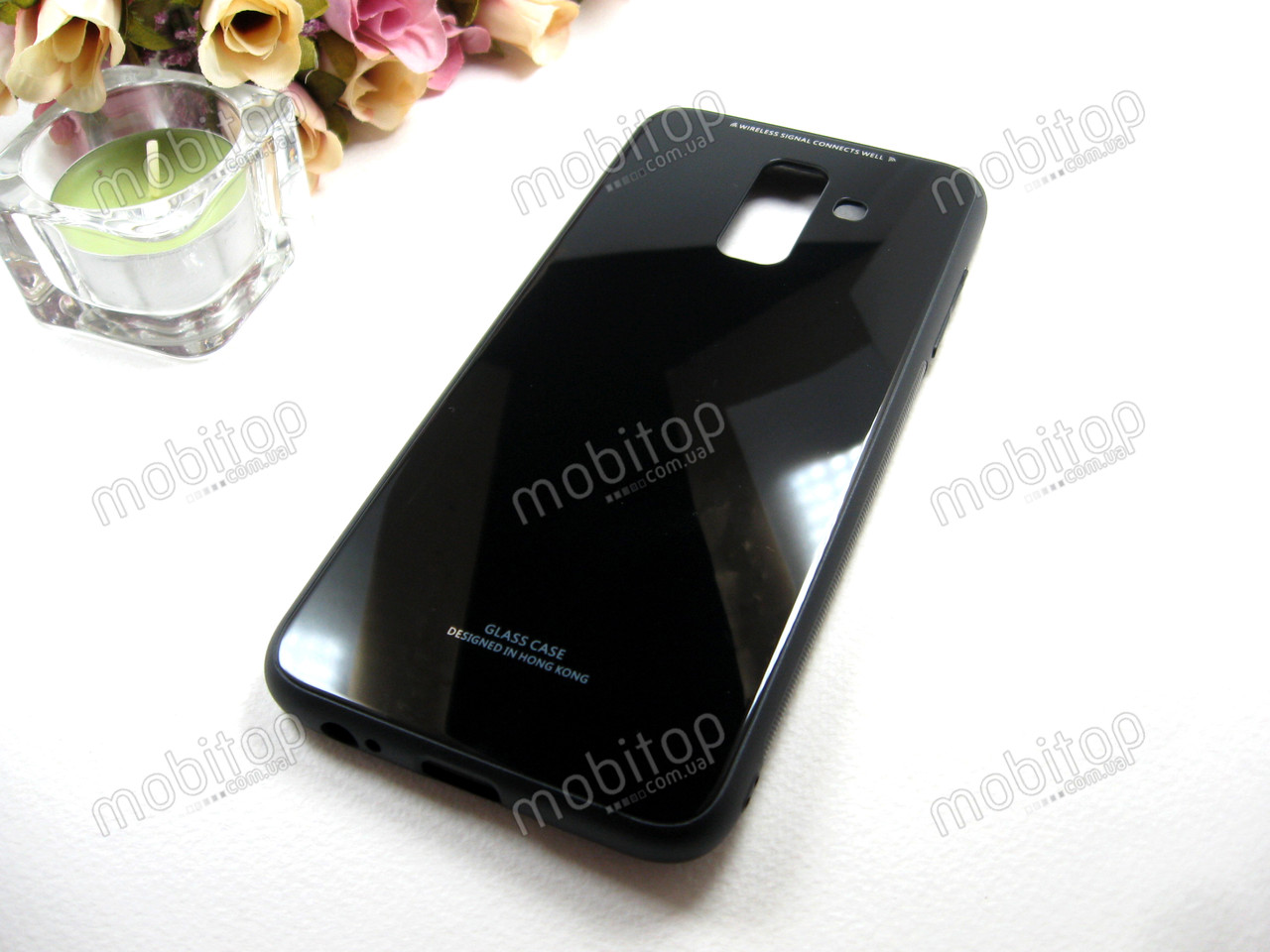 Чохол Glass Case Samsung Galaxy A6+ A605 (чорний)