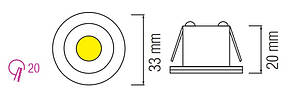 Світильник світлодіодний Horoz Electric MONICA 1Вт 4200К 80Лм мат. хром (016-003-0001-060), фото 4