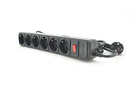 Мережевий фільтр Merlion B645, 6 розеток, 4.5 м, з вимикачем, Black