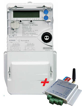 Електролічильник ACE 6000 клас 5-100A + модем GSM/GPRS-модем СОМ-900, фото 1