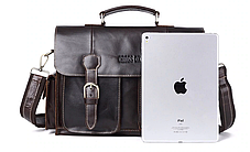 Чоловічий шкіряний портфель Cross Ox для ноутбука, планшета, документів із натуральної шкіри, фото 3