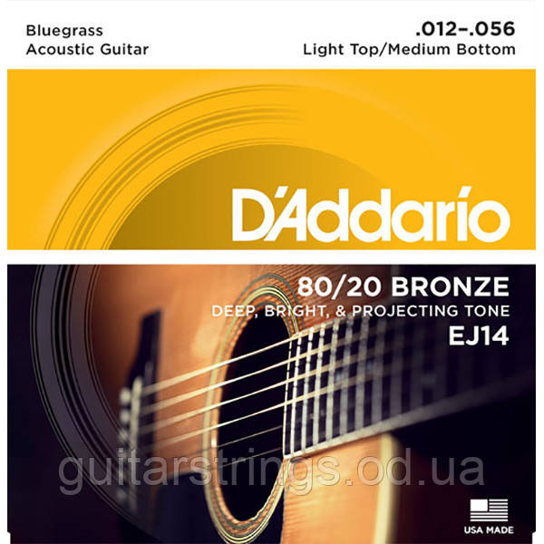 Струны D'Addario EJ14 Bronze 80/20 12-56 - фото 1 - id-p782039345