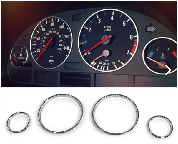 КІЛЬЦЯ ЩІТОК ПРИБОРІВ BMW E39 / E38 / X5 E53 (ПЛАСТИК)5, фото 1