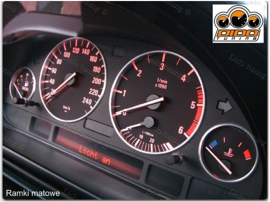 КІЛЬЦЯ НА ПРИБОРОРИ BMW 5 E39 / BMW 7 E38 / BMW X5 E53 (МАТОВНІ), фото 1