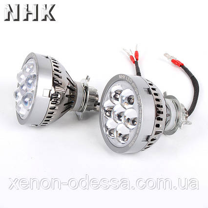 LED прожектори дальнього світла з диявольськими очима/NHK LED High Beam projector lens 5000K + Devil Eyes, фото 1