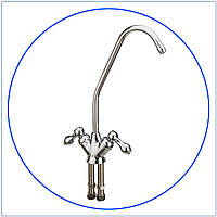 Хромированный двойной краник для питьевой воды с керамическими клапанами FXFCH4.
