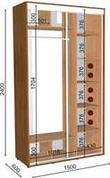 Шафа-купе "Влабі" 1500х600х2400