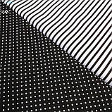 Тканина в чорну смужку на білому тлі, ширина 160 см, фото 4