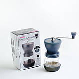 Кавомолка ручна Hario Ceramic Coffee Mill Skerton з керамічними жорнами та регулюванням помелу MSCS-2TB, фото 3