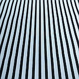 Тканина в чорну смужку на білому тлі, ширина 160 см, фото 2