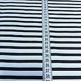 Тканина в чорну смужку на білому тлі, ширина 160 см, фото 3