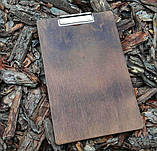 Планшет папка меню з дерева з затискачем, фото 3