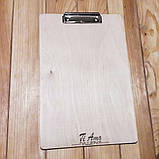 Планшет папка меню з дерева з затискачем, фото 2