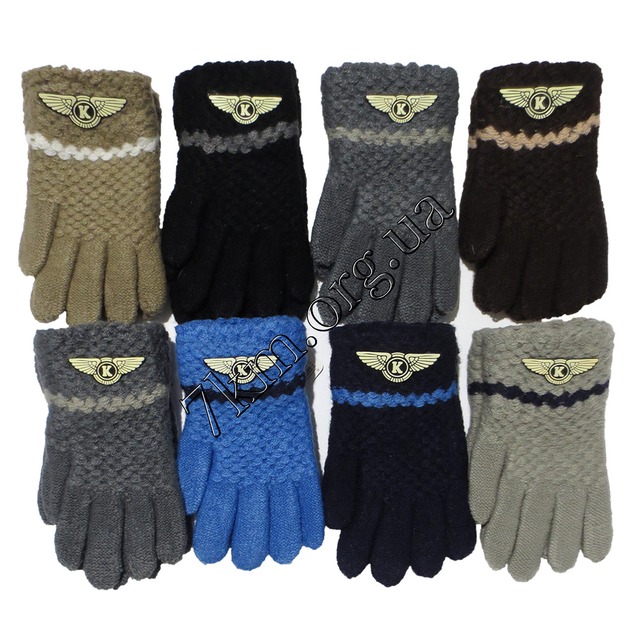 Рукавички дитячі одинарні +начіс для хлопчиків 5-8 років Оптом 5504 M, фото 1