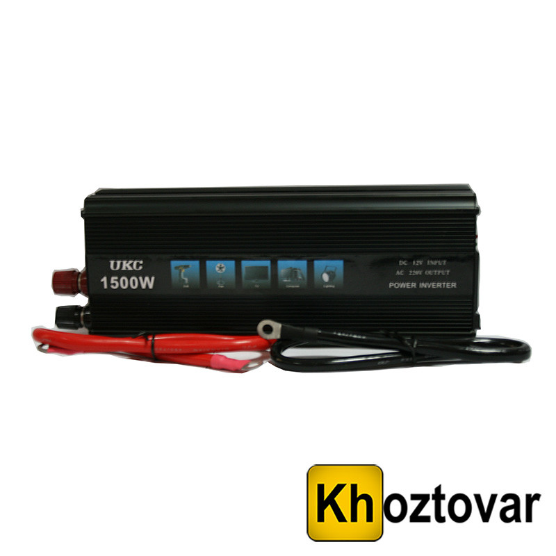Інвертор перетворювач авто UKC 12V-220V 1500W, фото 1