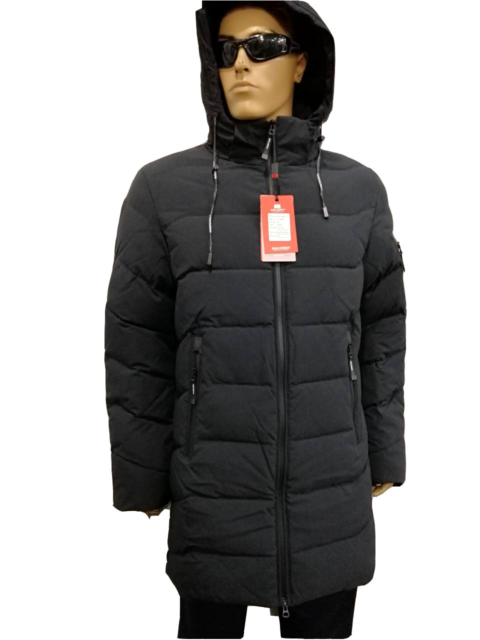 Куртка мужская зимняя Malidinu на синтепоне Модель 18901 фирмы Малидину Серо-синяя - фото 1 - id-p782636399