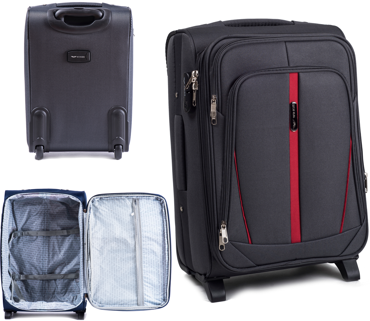 Валіза на 2 колесах Wings Сіра