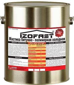 Мастика бітумно-полімерна Izofast для фундаменту і покрівлі