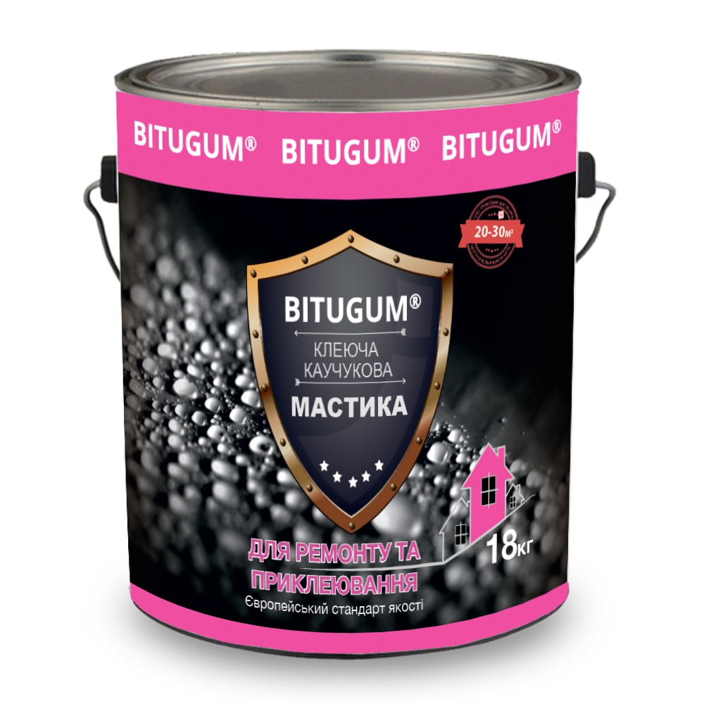 МАСТИКА КЛЕЮЧА КАУЧУКОВА BITUGUM 18 кг