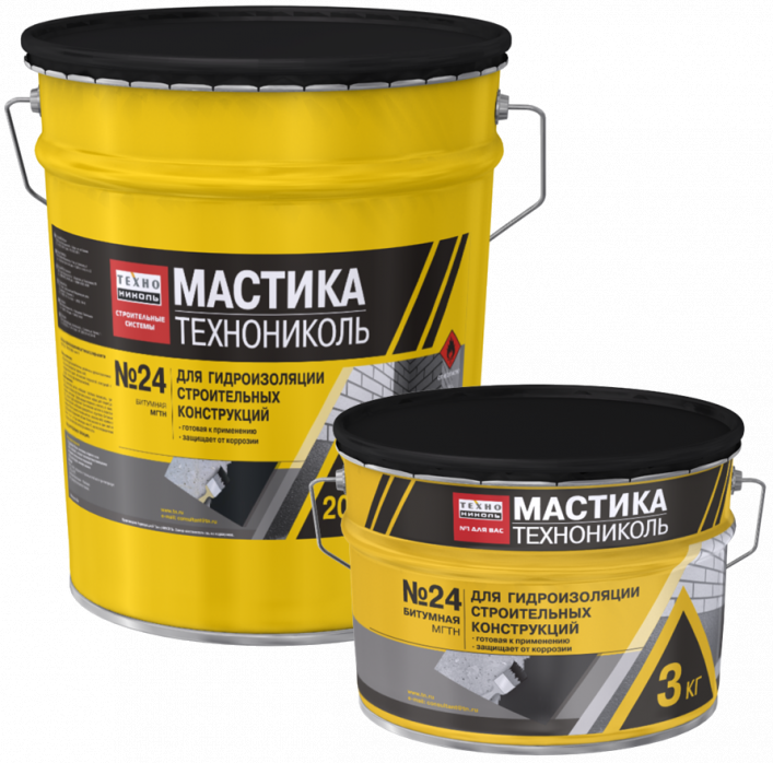 МАСТИКА ГІДРОІЗОЛЯЦІЙНА ТЕХНОНІКОЛЬ №24 20 л