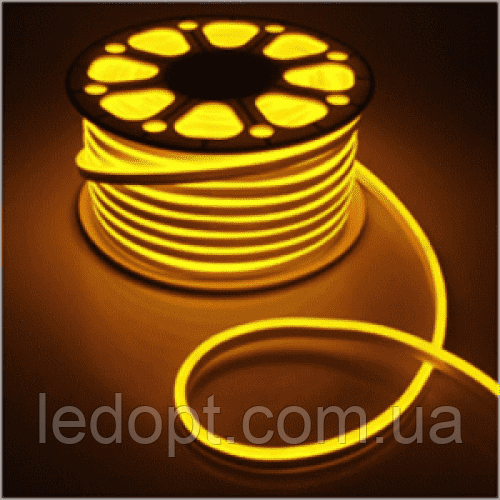 Світлодіодна стрічка Led гнучкий неон 220v 7W ip65 (Жовтий) neon