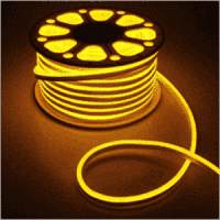 Світлодіодна стрічка Led гнучкий неон 220v 7W ip65 (Жовтий) neon