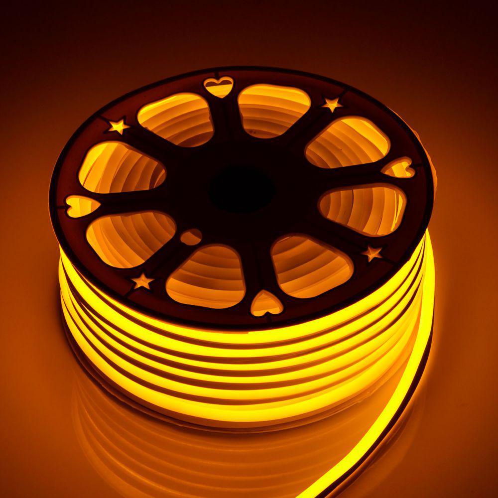 Світлодіодна стрічка Led гнучкий неон 220v 7W ip65 (Золотий) neon