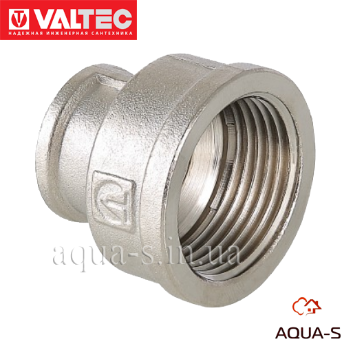 Муфта нарізна Valtec DN 3/4"х1/2" перехідна НІКЕЛЬ (Італія) VTr.240.N.0504