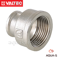 Муфта резьбовая Valtec DN 3/4"х1/4" переходная НИКЕЛЬ (Италия) VTr.240.N.0502