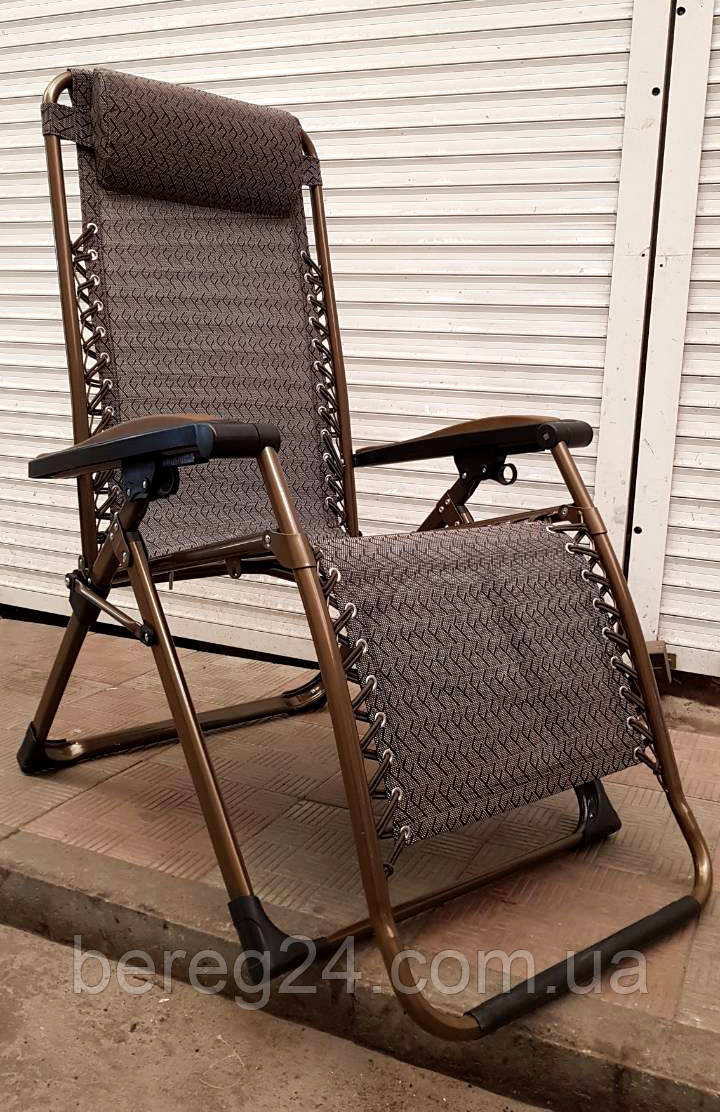 Шезлонг широкий для відпочинку на природі розкладний 180 кг 9006