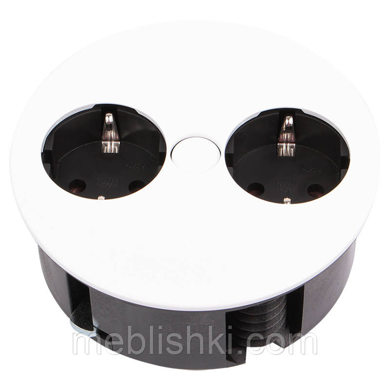 TWIST розетковий блок 2хРожетки, білий матовий, фото 1