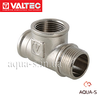 Тройник переходной Valtec DN 1/2"х1/2"х1/2" (ВВН) НИКЕЛЬ (Италия) VTr.134.N.0004