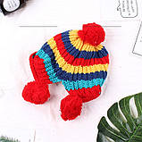 Зимняя шапка для мальчика с помпоном синяя, фото 4