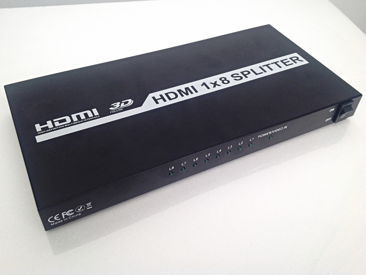 HDMI Splitter 1×8 1 вхід (input) 8 виходів (output) Full HD 1080p 1.3 4K х 2К для HDTV DVD PS3 Xbox