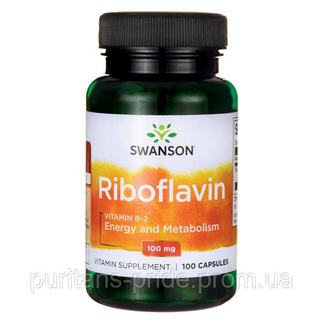 Вітамін B-2, Рибофлавін, Swanson Premium Riboflavin Vitamin B-2 100 mg 100 Caps